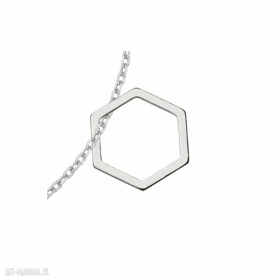 bransoletki: SREBRNA BRANSOLETKA Z SZEŚCIOKĄTEM autorskie