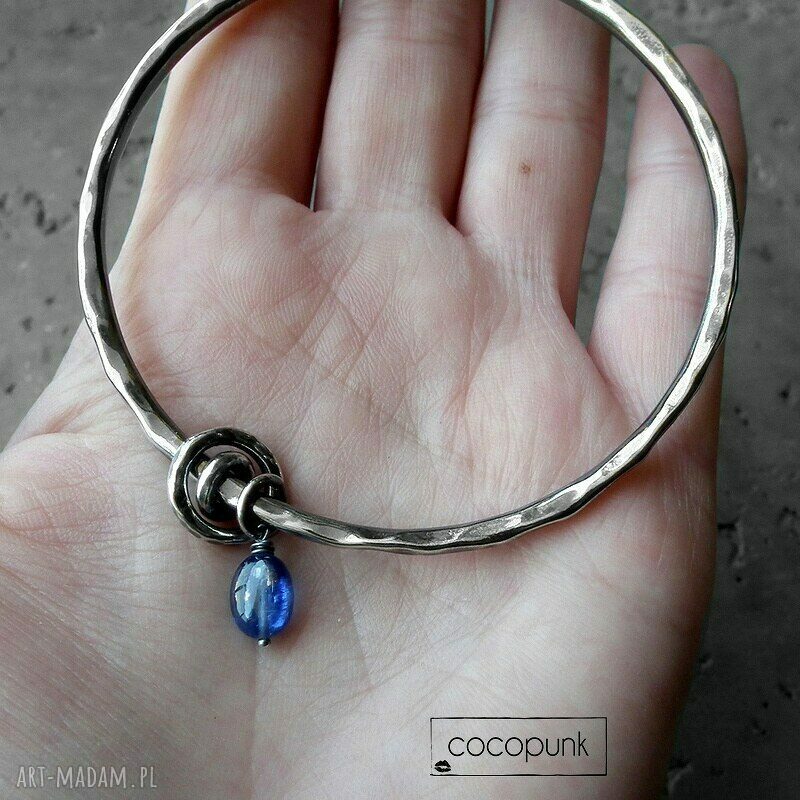 bransoletki: SREBRO I KYANIT BRANSOLETA Z ZAWIESZKAMI. Handmade