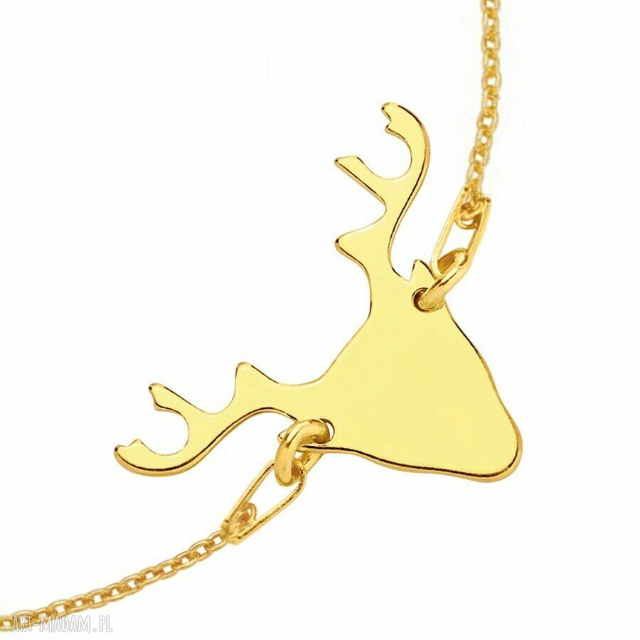 bransoletki: ZŁOTA BRANSOLETKA Z JELENIEM Ręczne wykonanie