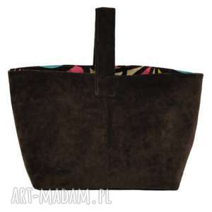 13-0003 brązowa torebka damska do ręki shopper bag na zakupy