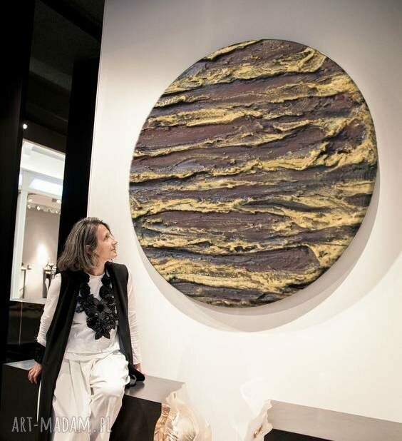 Okrągły obraz SAHARA WAVES z fakturą 70 cm
