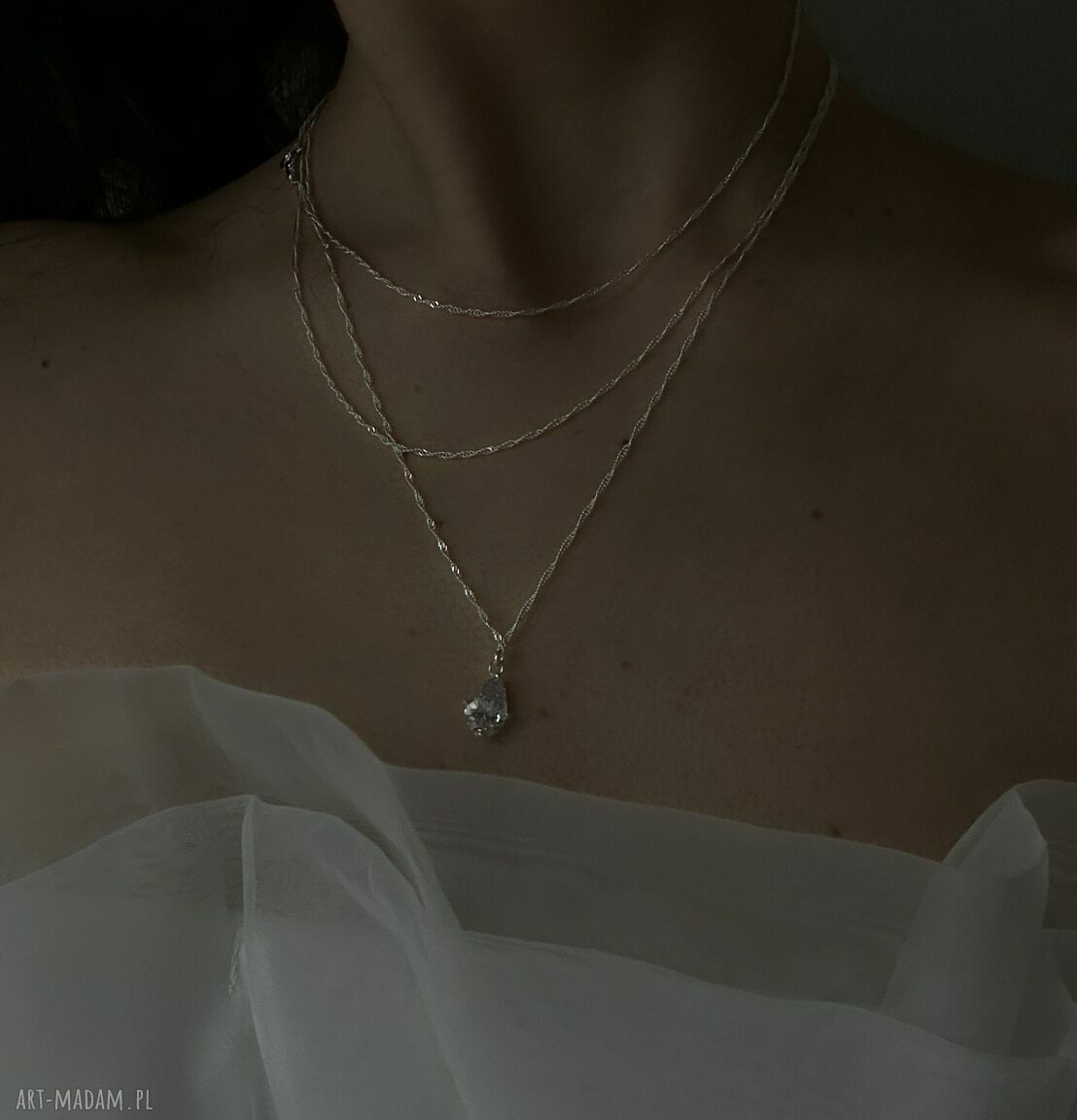 naszyjniki: Srebrny naszyjnik Singapore handmade