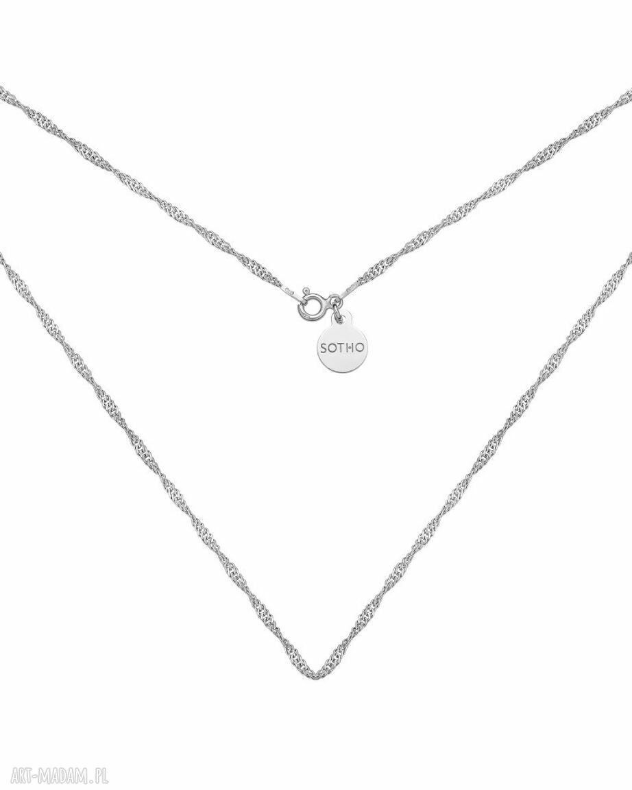 Srebrny naszyjnik singapore pleciony ozdobny modny typy zawieszką