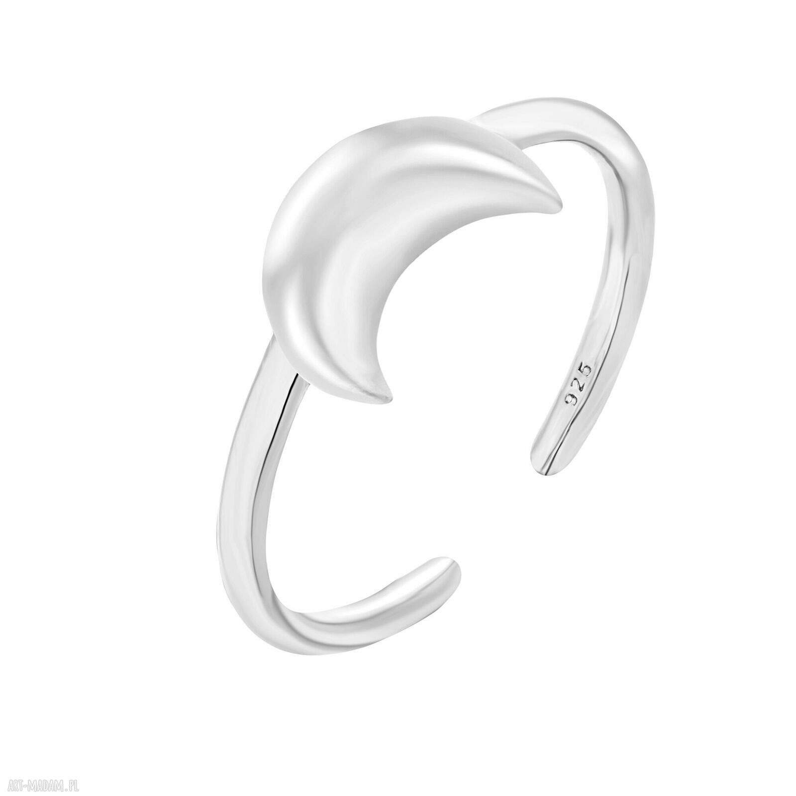 Srebrny pierścionek księżycem księżyc modny regulowany sotho