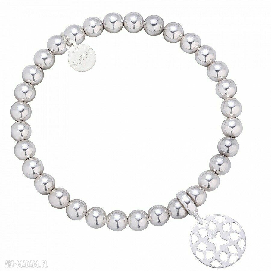Srebrna bransoletka zdobiona orientalną kule rozetka