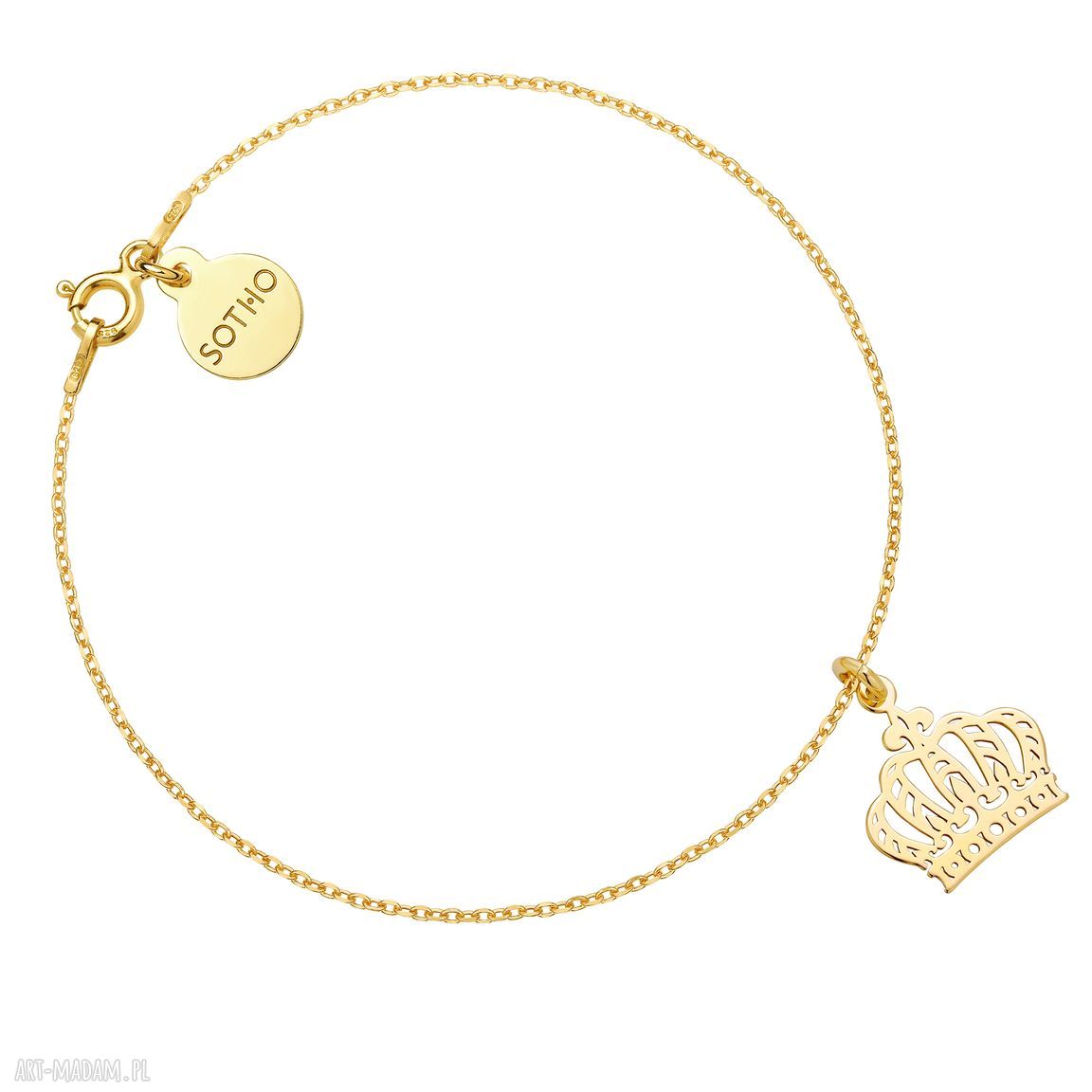 bransoletka modowa trendy żółte złoto korona