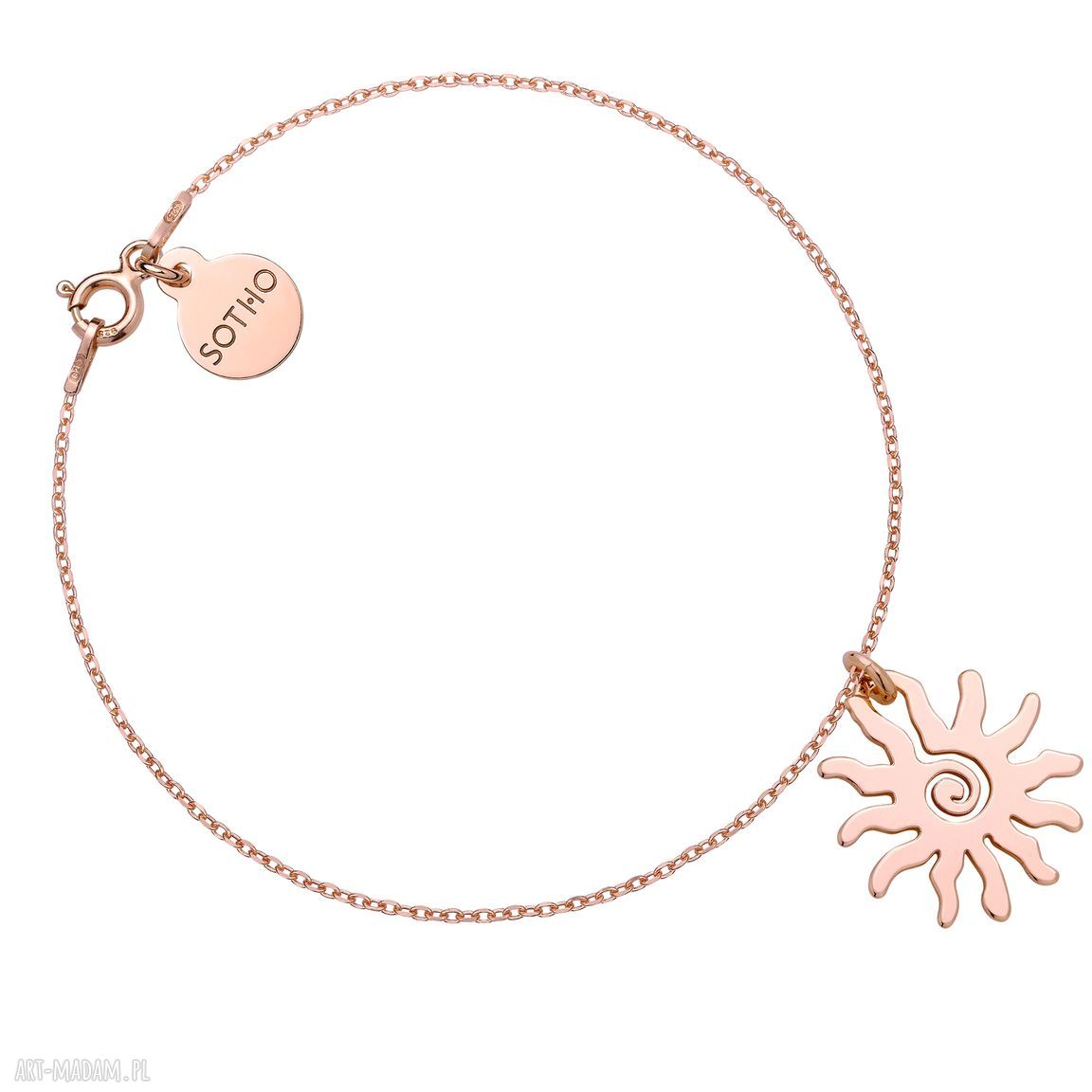 Bransoletka różowego słońcem różowe złoto modowe sło 