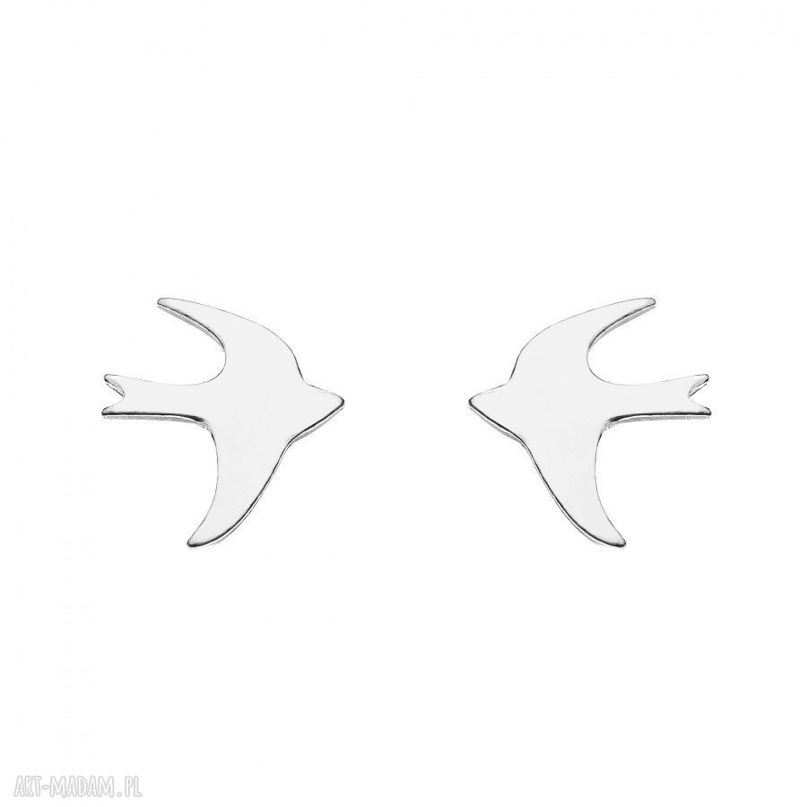Srebrne kolczyki srebro jaskółki sztyfty blogerskie