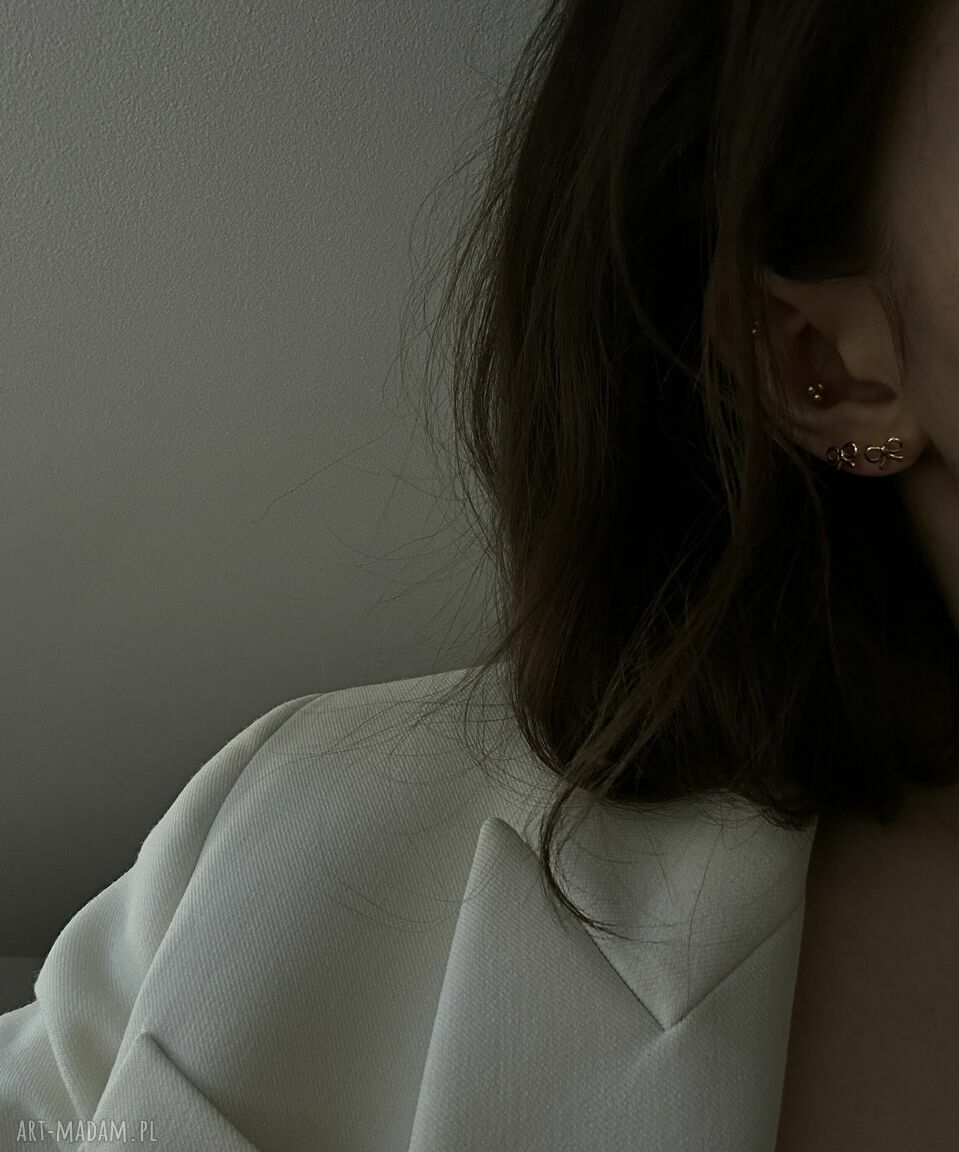 kolczyki: Srebrne kolczyki kokardki Handmade