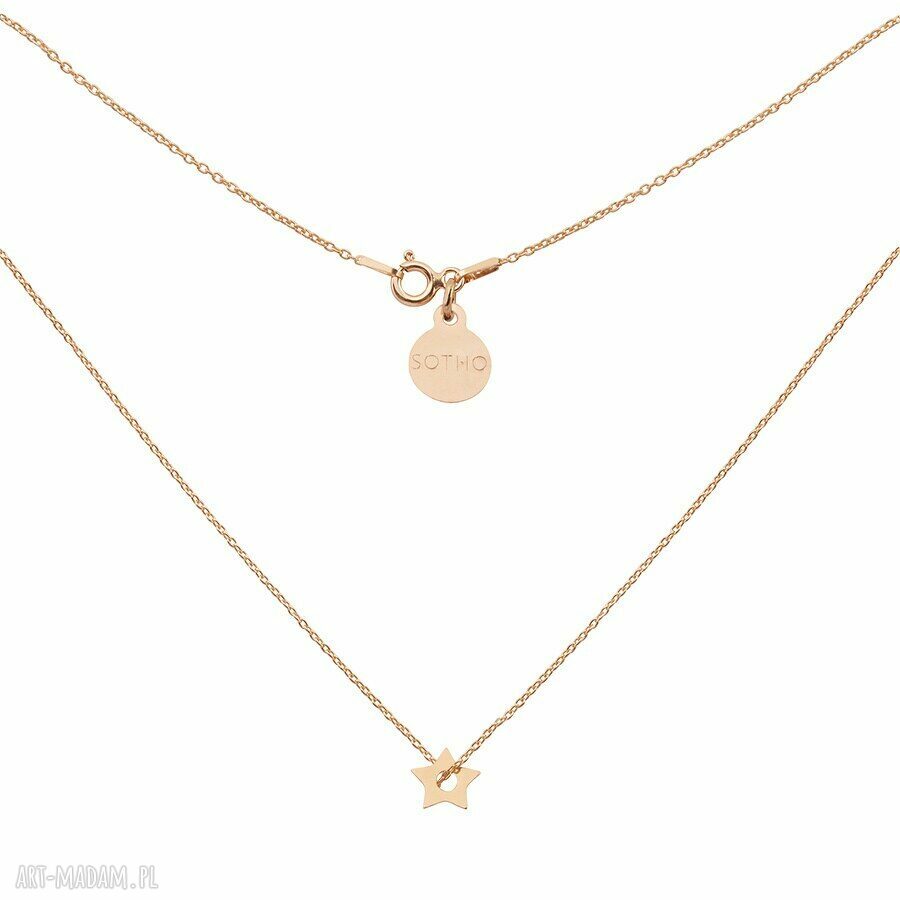 Naszyjnik maŁĄ gwiazdkĄ rÓŻowego zŁota delikatny różowe