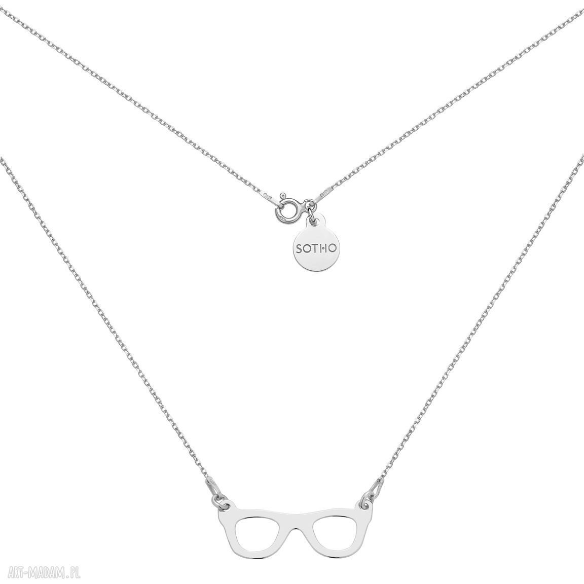 Srebrny naszyjnik okularami łańcuszek okulary srebro modowy
