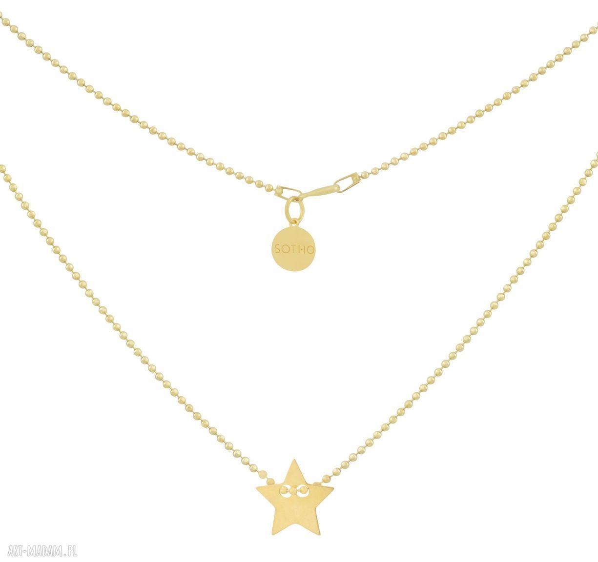 ZŁoty naszyjnik celebrytka gwiazdkĄ grawer gwiazda