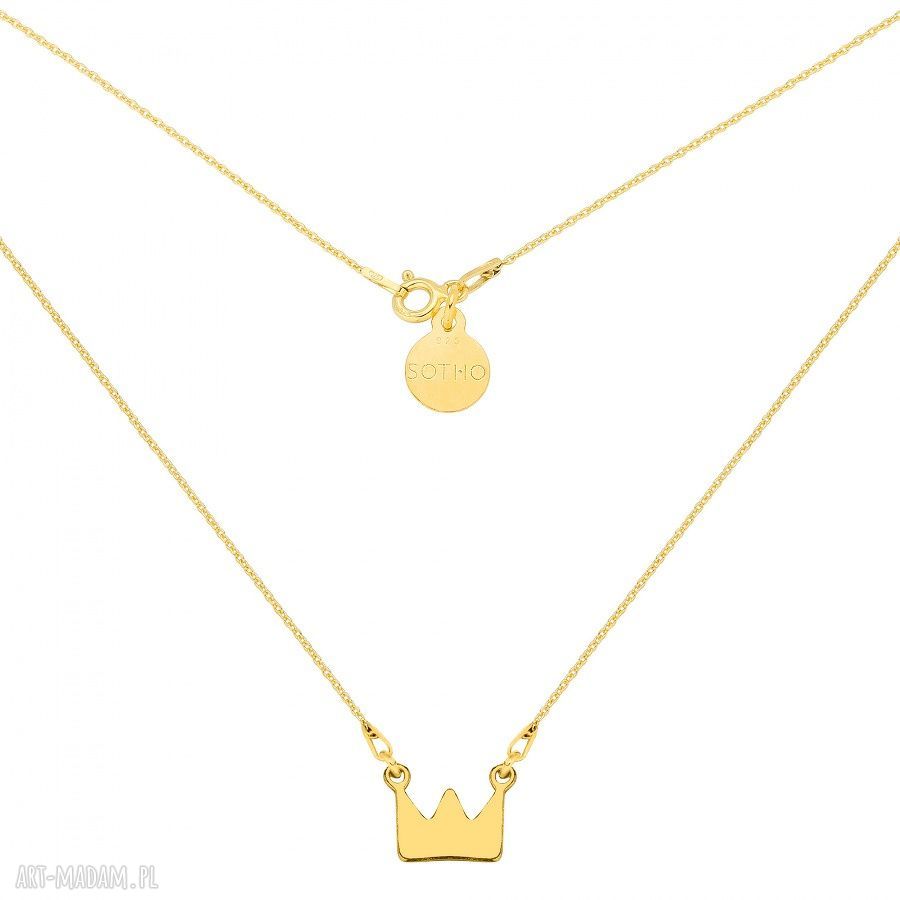 naszyjnik koronĄ złoto srebro księżyc modowy łańcuszek
