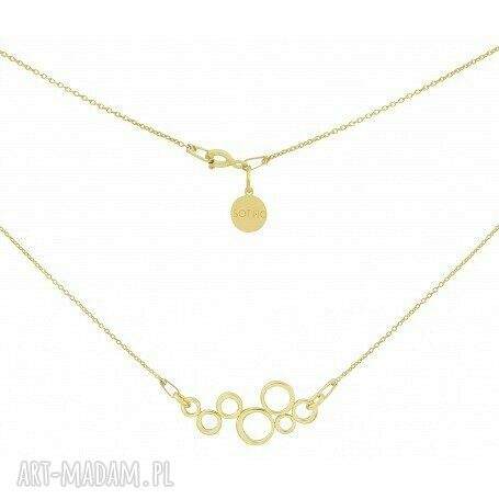 Złoty naszyjnik ozdobą kółeczek łańcuszek zawieszka modowy