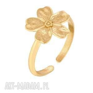 złoty pierścionek niezapominajka - złote pierścionki