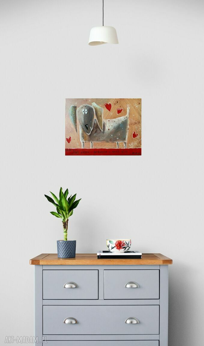 Mój piesek - serduszko u moich stóp. Giclee