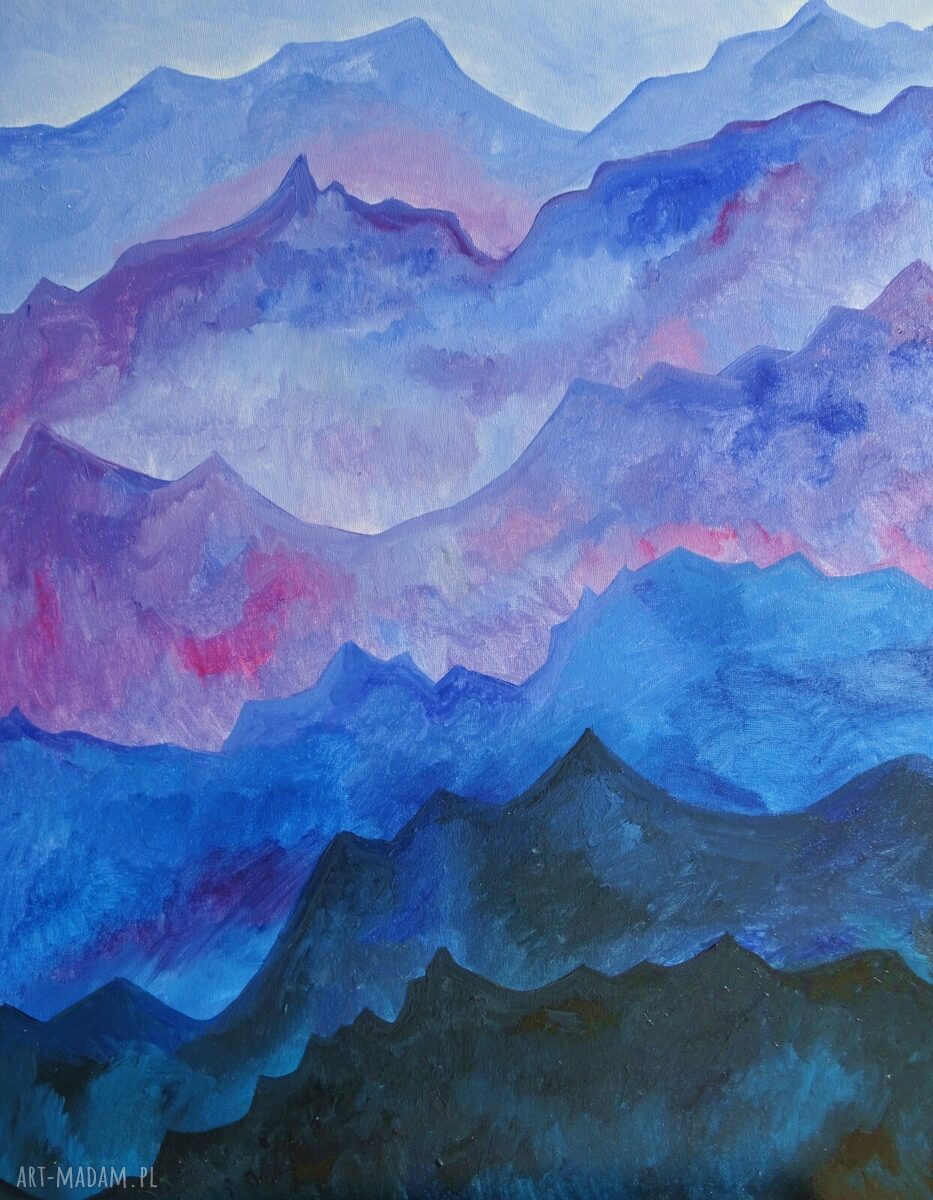 Moje Bieszczady duży obraz olejny na płótnie 100x70 cm na blejtramie