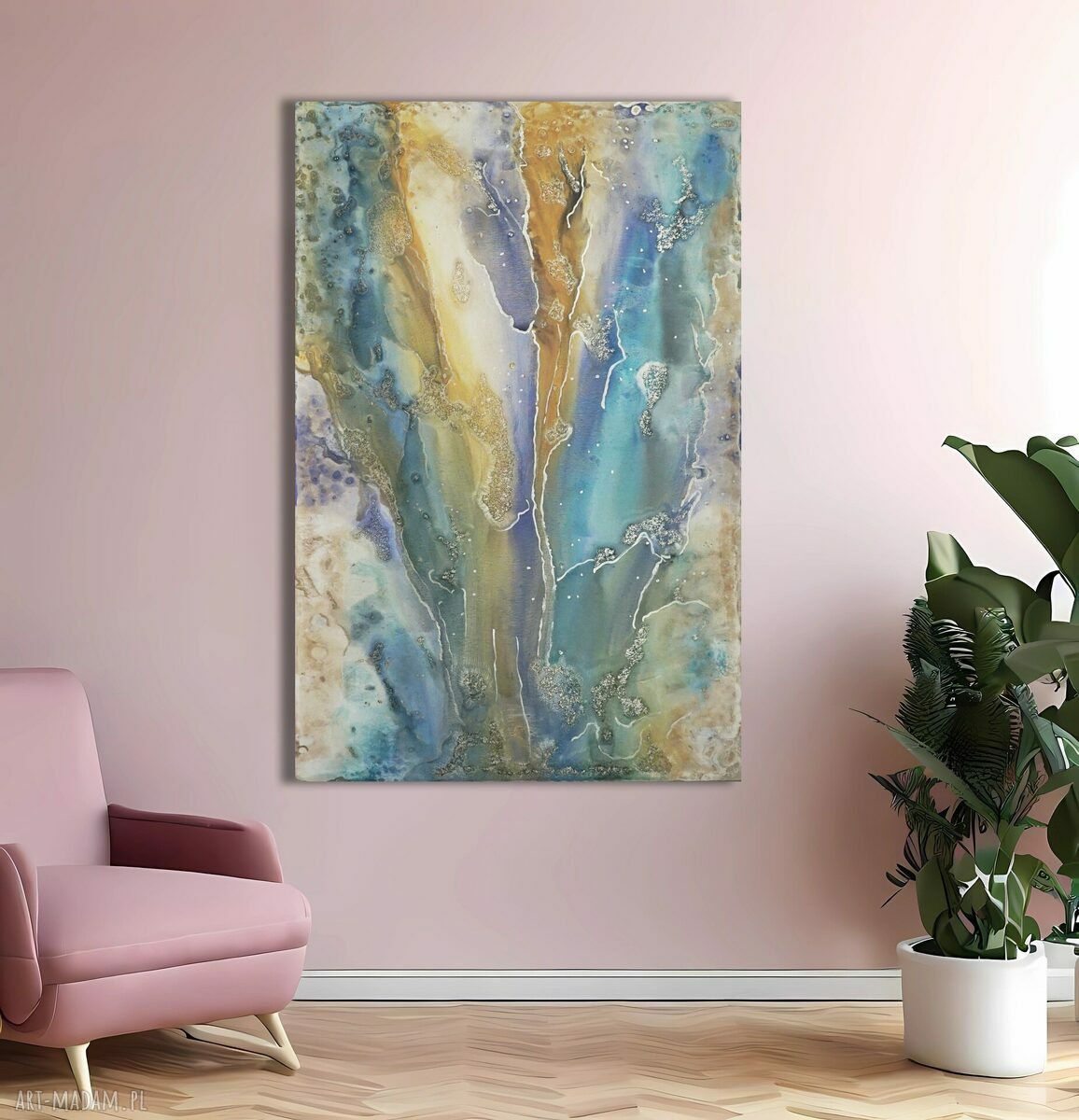 Moje mgły 55 - abstrakcyjny obraz akryl na płótnie 150 x 100 cm