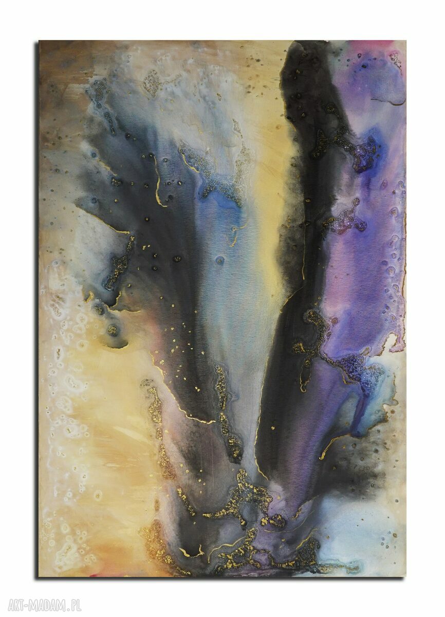 Moje mgły 54 - kolorowy obraz abstrakcyjny 150 x 100 cm (akryl, czarne boki)
