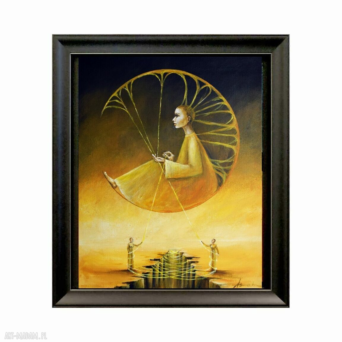 Mojra II - oryginalny obraz ręcznie malowany na płótnie 40x50 cm, surrealizm