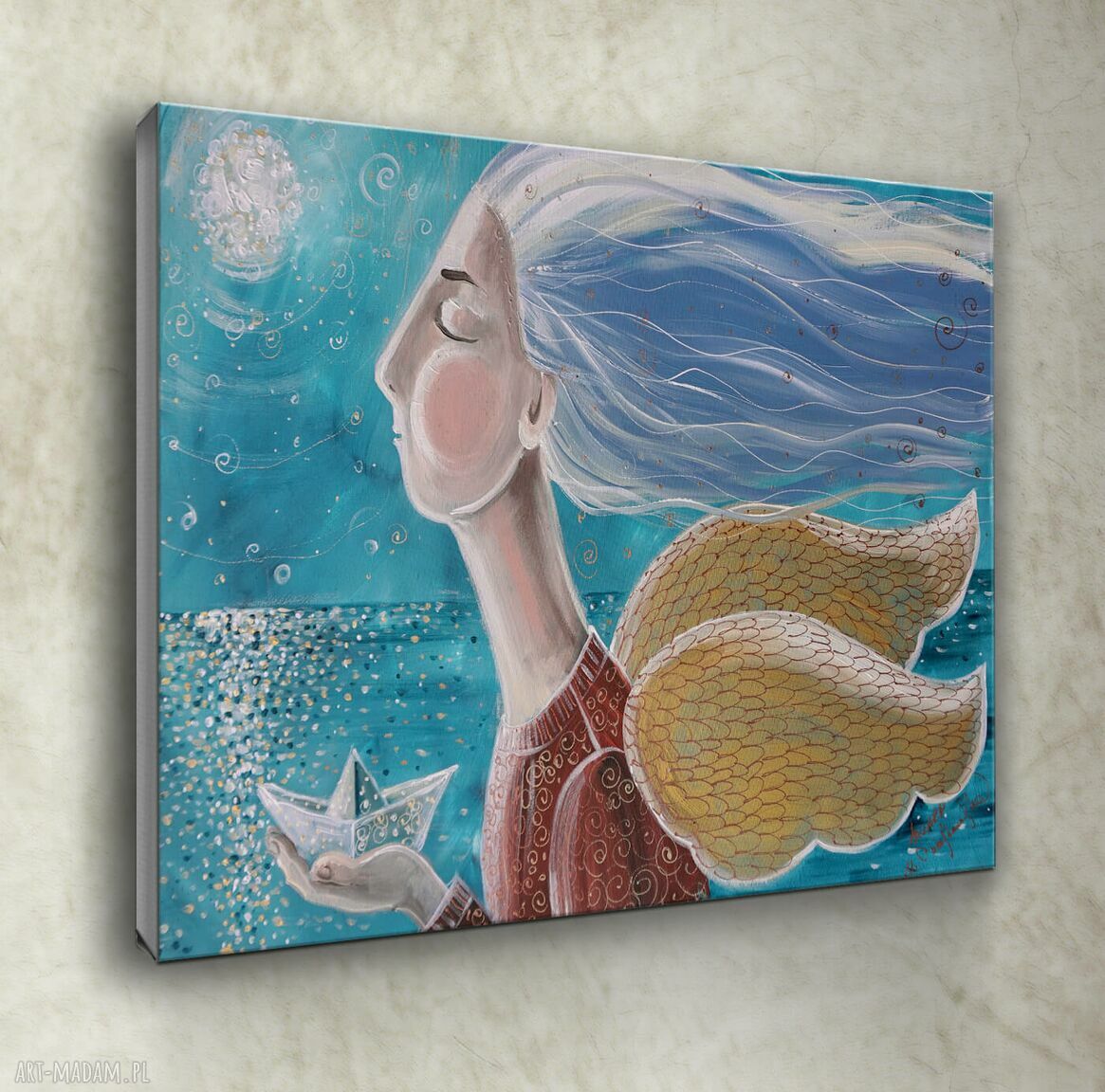 Molo nadziei - obraz giclee na płótnie Canvas z motywem molo i anioła
