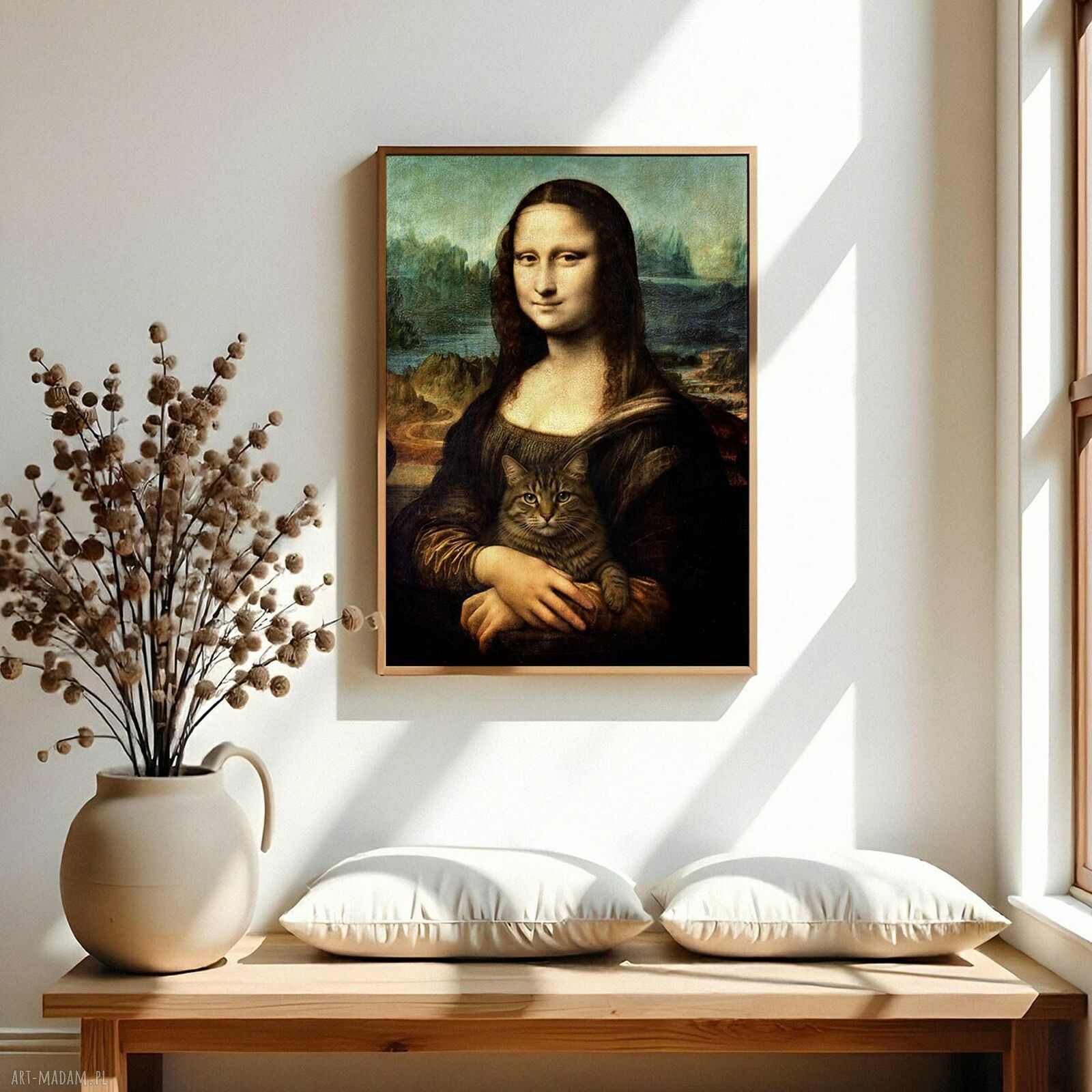 Mona Lisa z kotem - plakat format A4