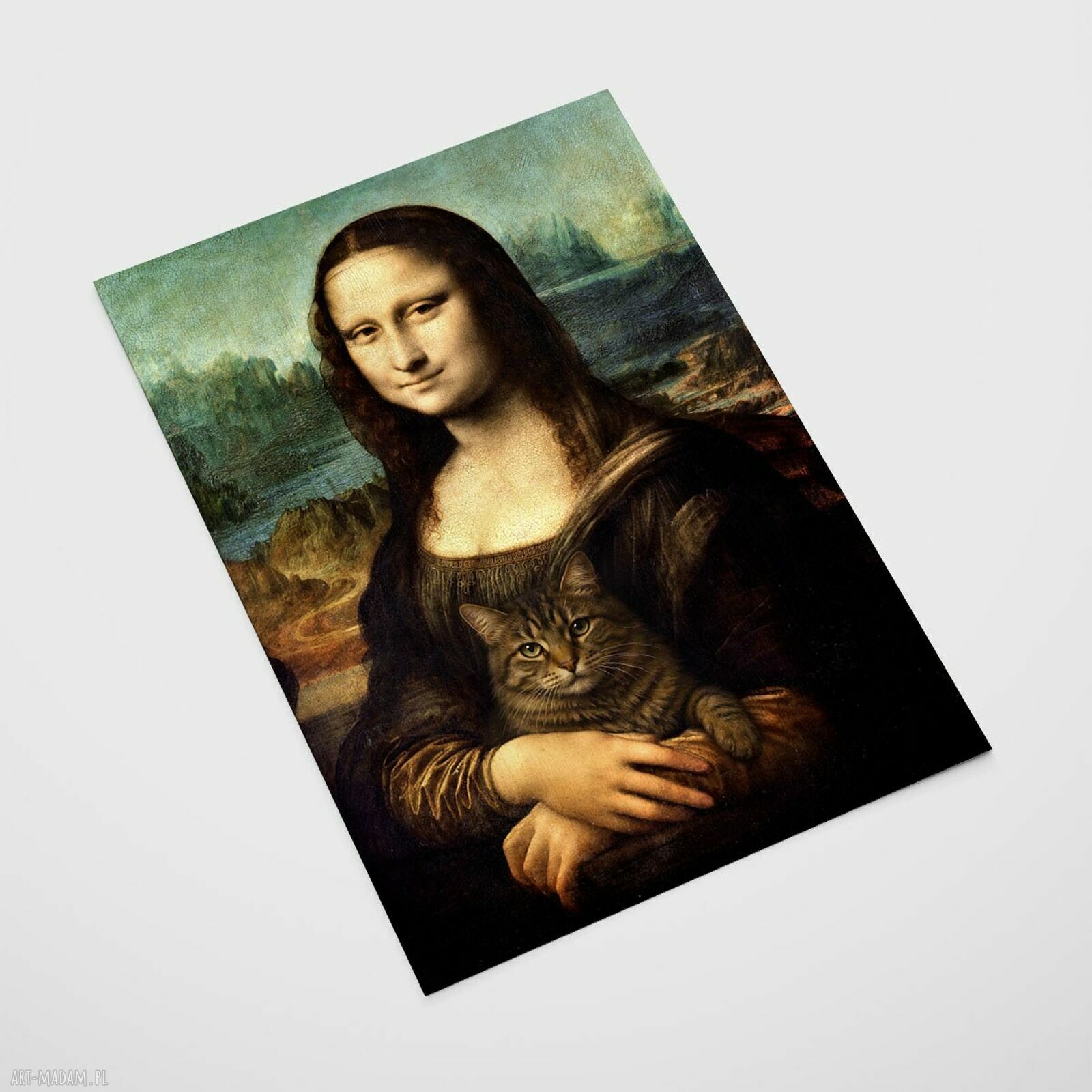 Plakat Mona Lisa z kotem - format 30x40 cm