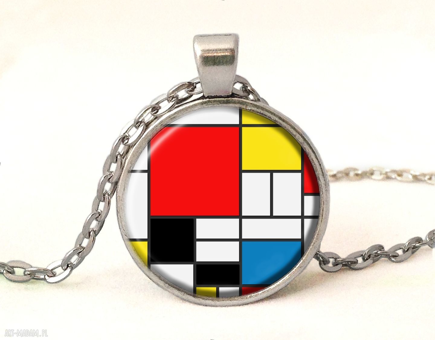 Mondrian - bransoletka szklana ze szkłami powiększającymi 16 mm