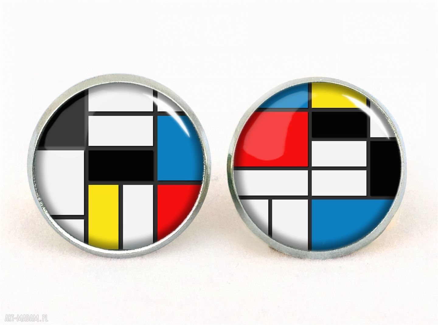 Mondrian - bransoletka szklana ze szkłami powiększającymi 16 mm