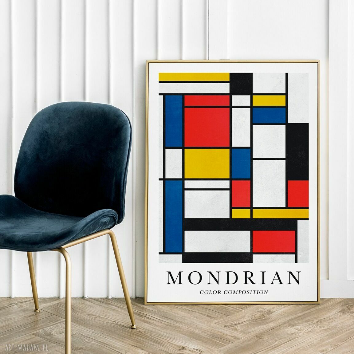 Plakat Mondrian 30x40 cm do salonu - nowoczesna dekoracja bez ramy