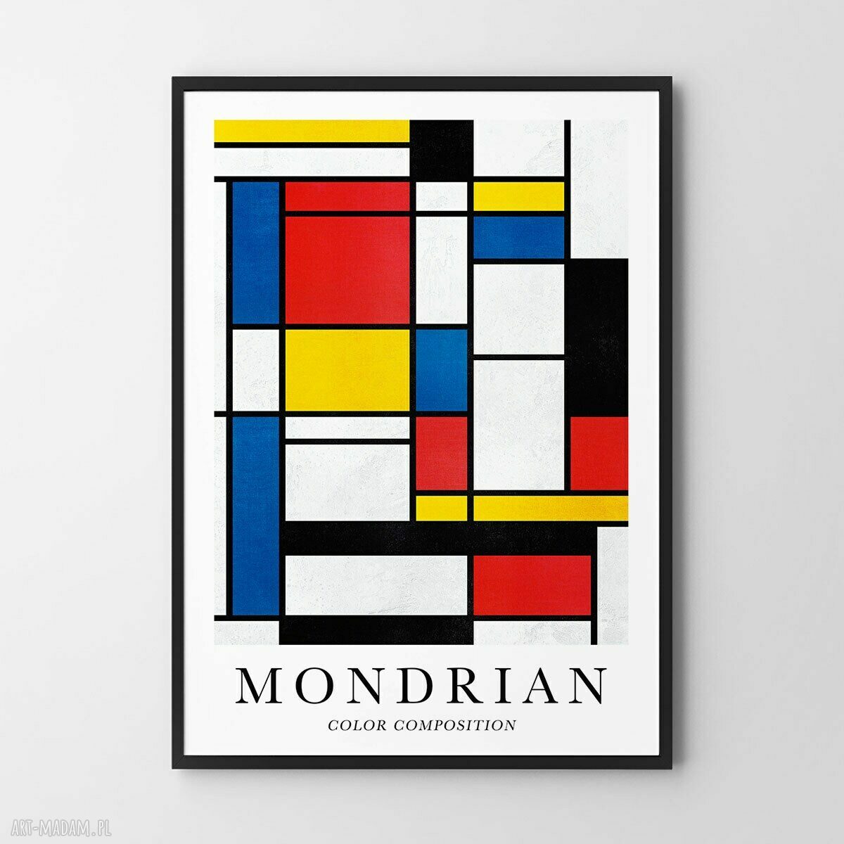 Plakat Mondrian geometria 61x91 cm - kolorowy akcent do wnętrza