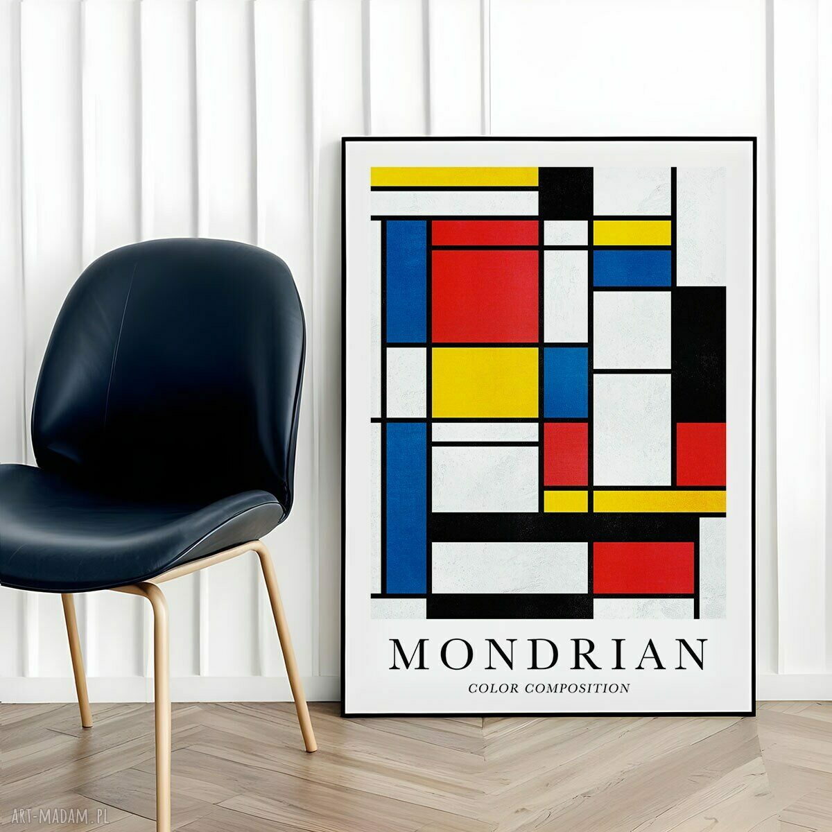 Plakat Mondrian geometria 61x91 cm - kolorowy akcent do wnętrza