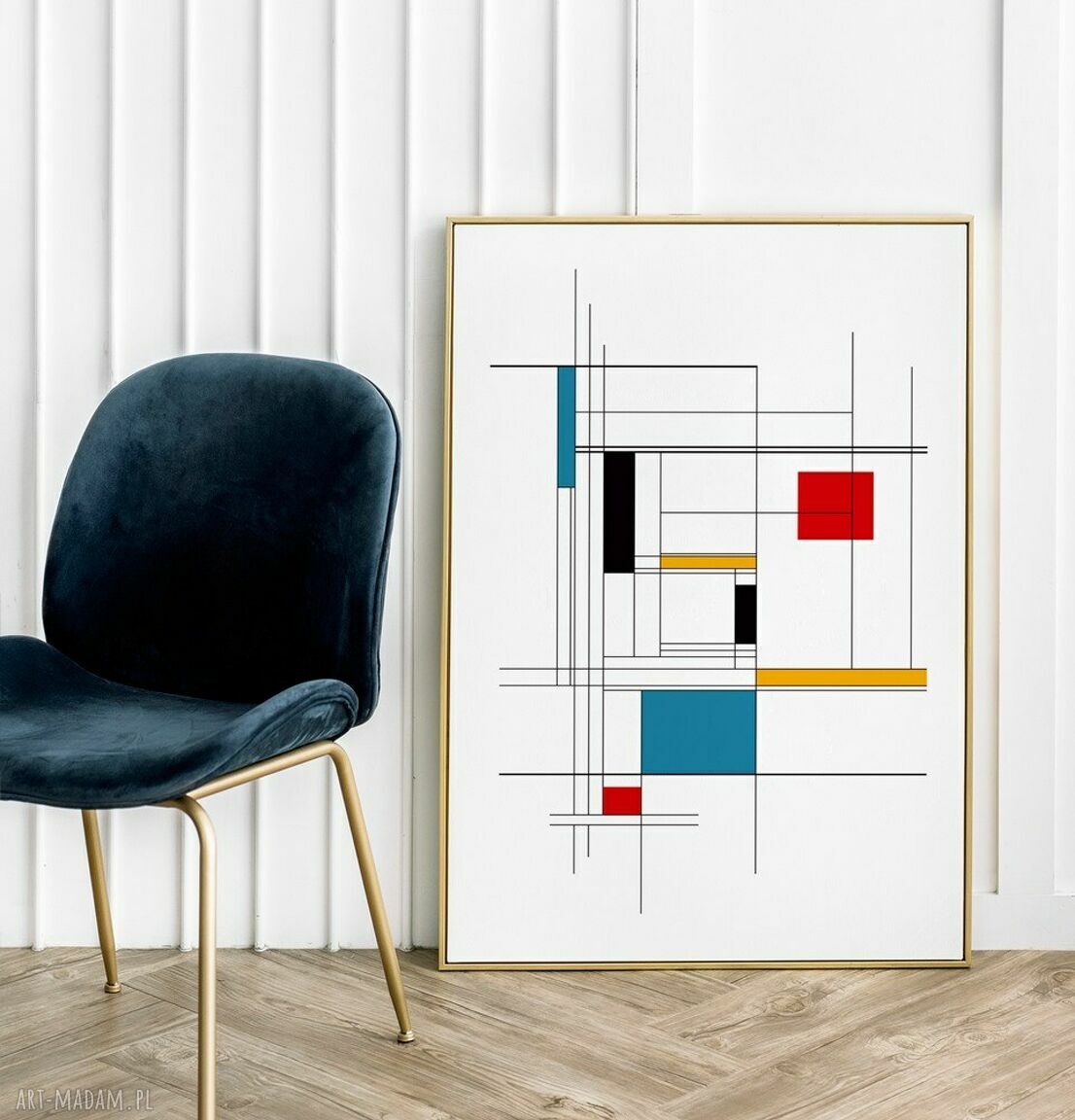 Kolorowy plakat Mondrian 40x50 cm do salonu