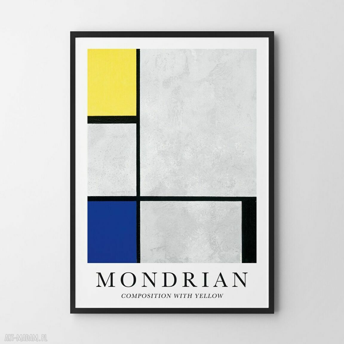 Plakat Mondrian z żółtym - format 70x100 cm