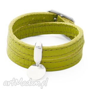 leather belt - lime with coin