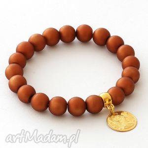 mat glass with coin pendant in caramel lavoga