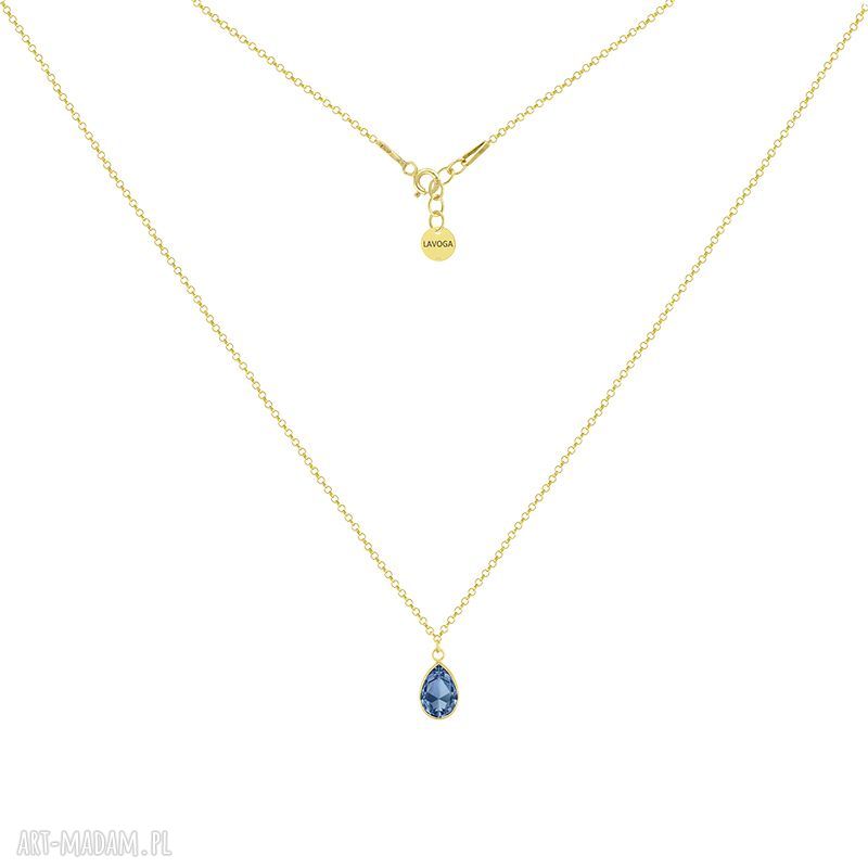 Naszyjnik granatową kroplą kryształka swarovskiego swarovski