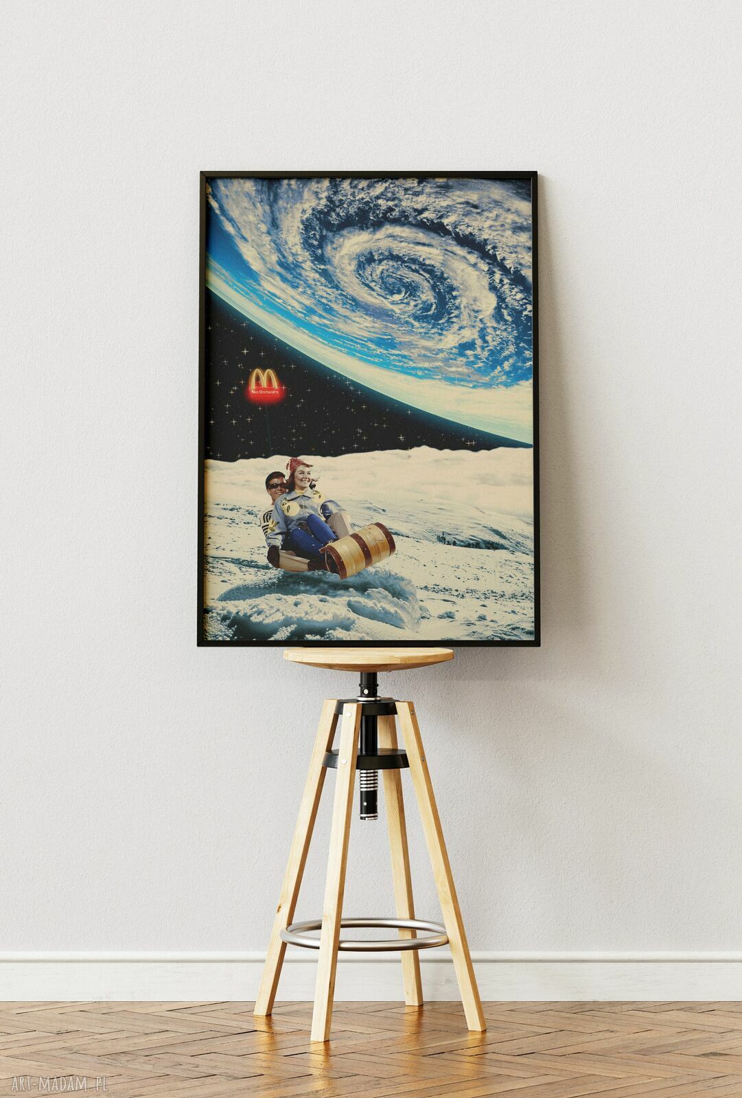 Plakat Moon Drive - kolaż Fine Art A3