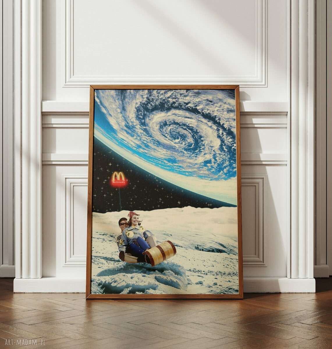 Plakat Moon Drive - kolaż Fine Art A3
