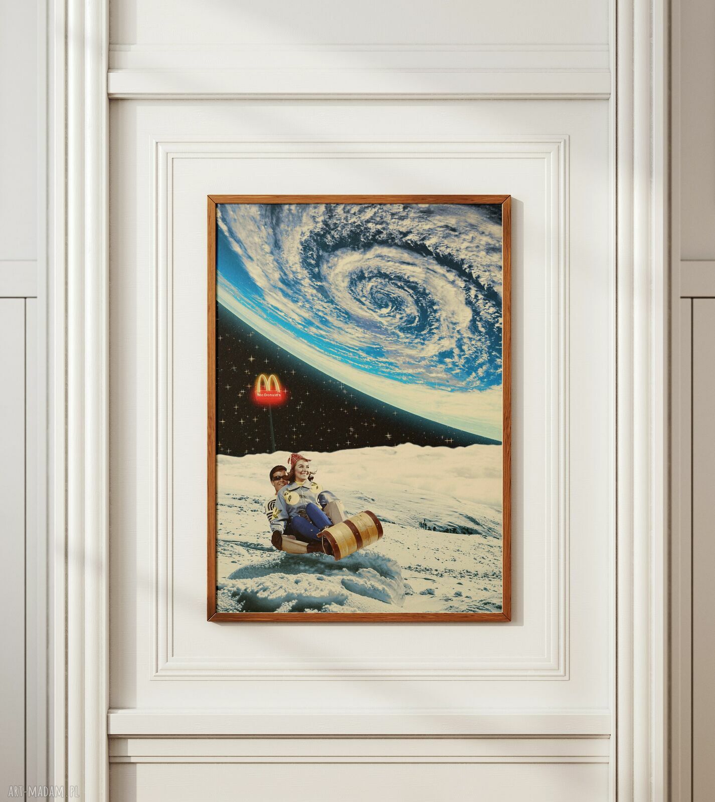 Plakat Moon Drive - kolaż Fine Art A3
