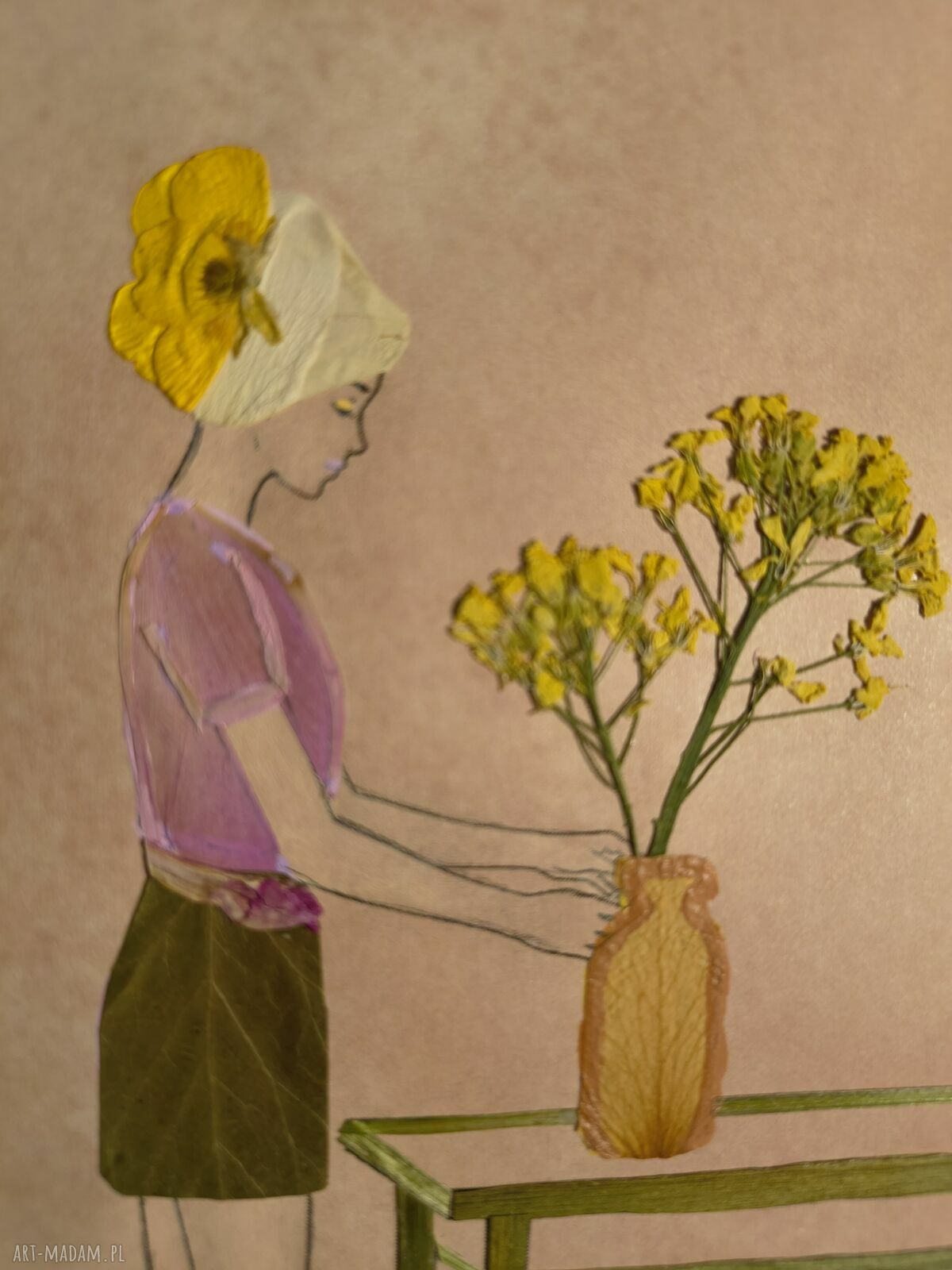 Morning Flowers - obraz z prawdziwych suszonych kwiatów
