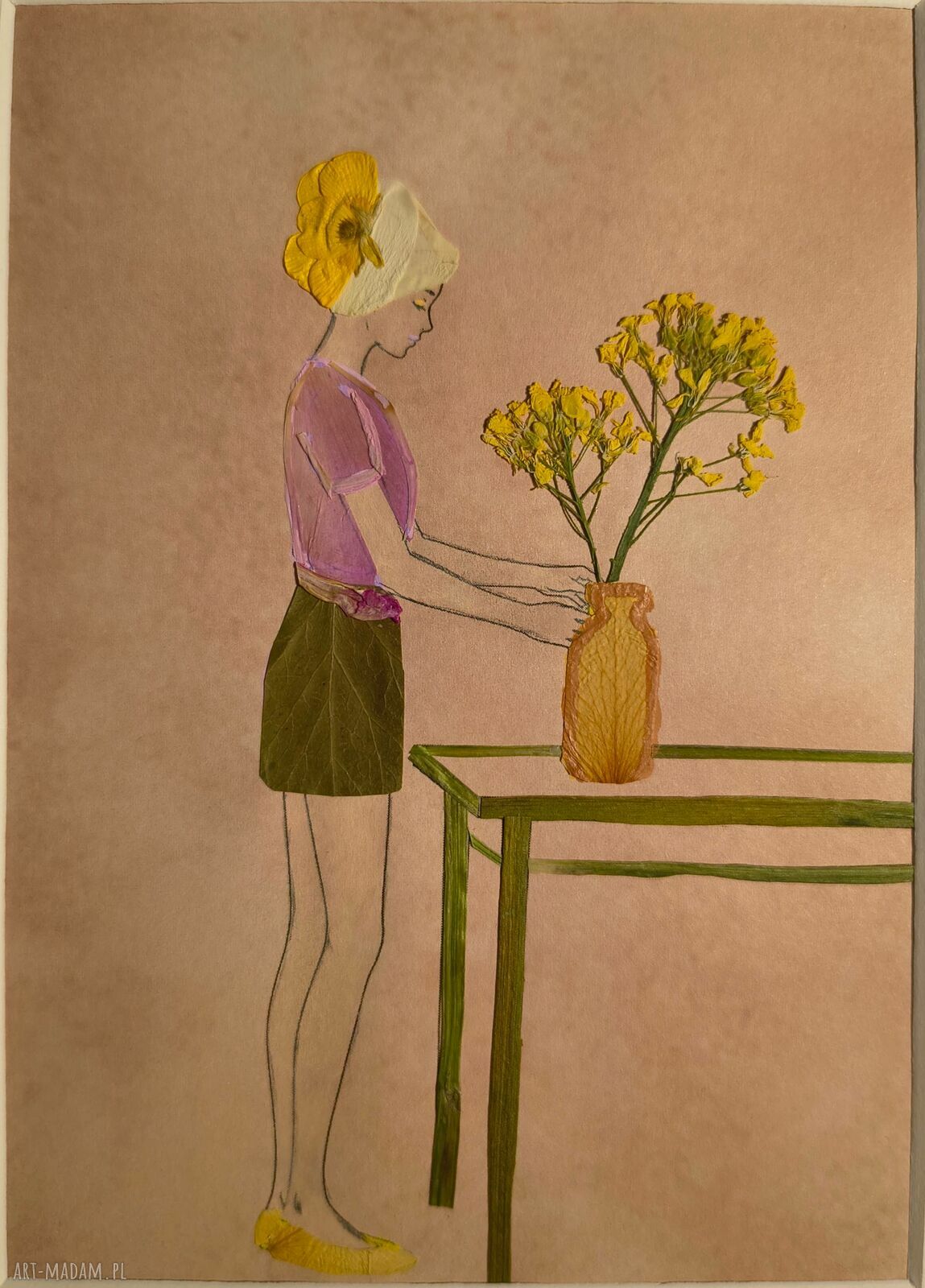 Morning Flowers - obraz z prawdziwych suszonych kwiatów