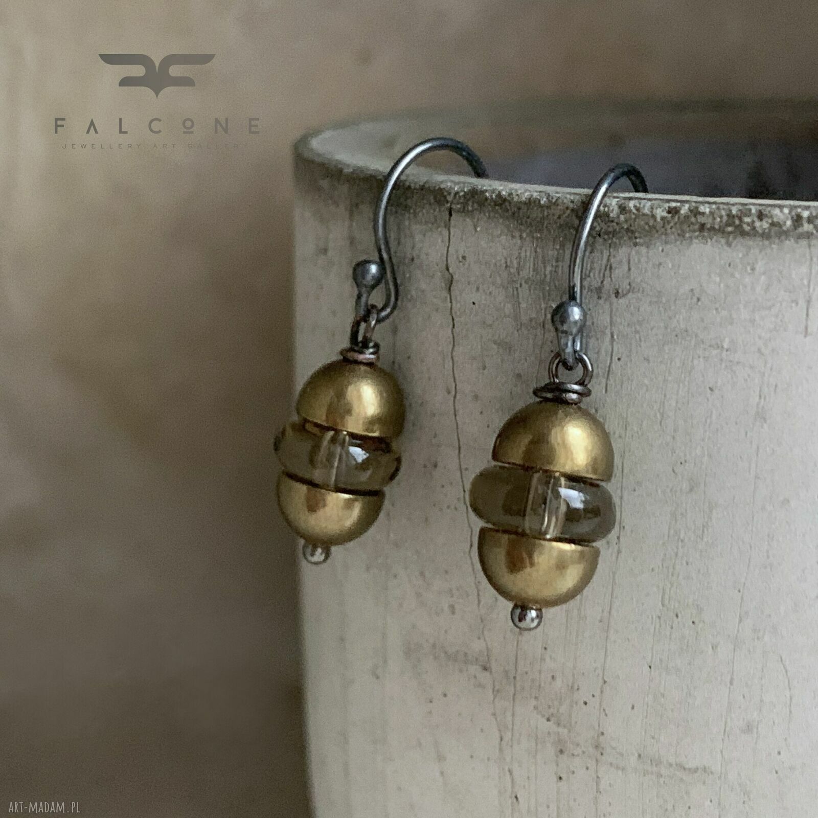 Kolczyki Moroccan Lantern z kwarcem dymnym
