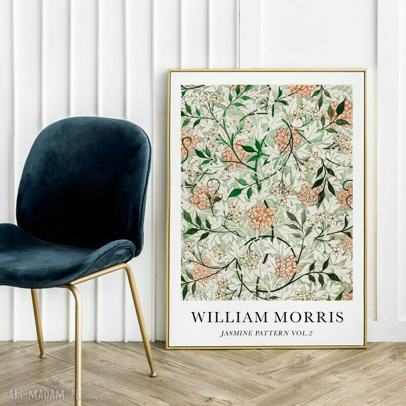 Plakat Morris Jasmine Pattern w formacie A4 - kwiatowy wzór