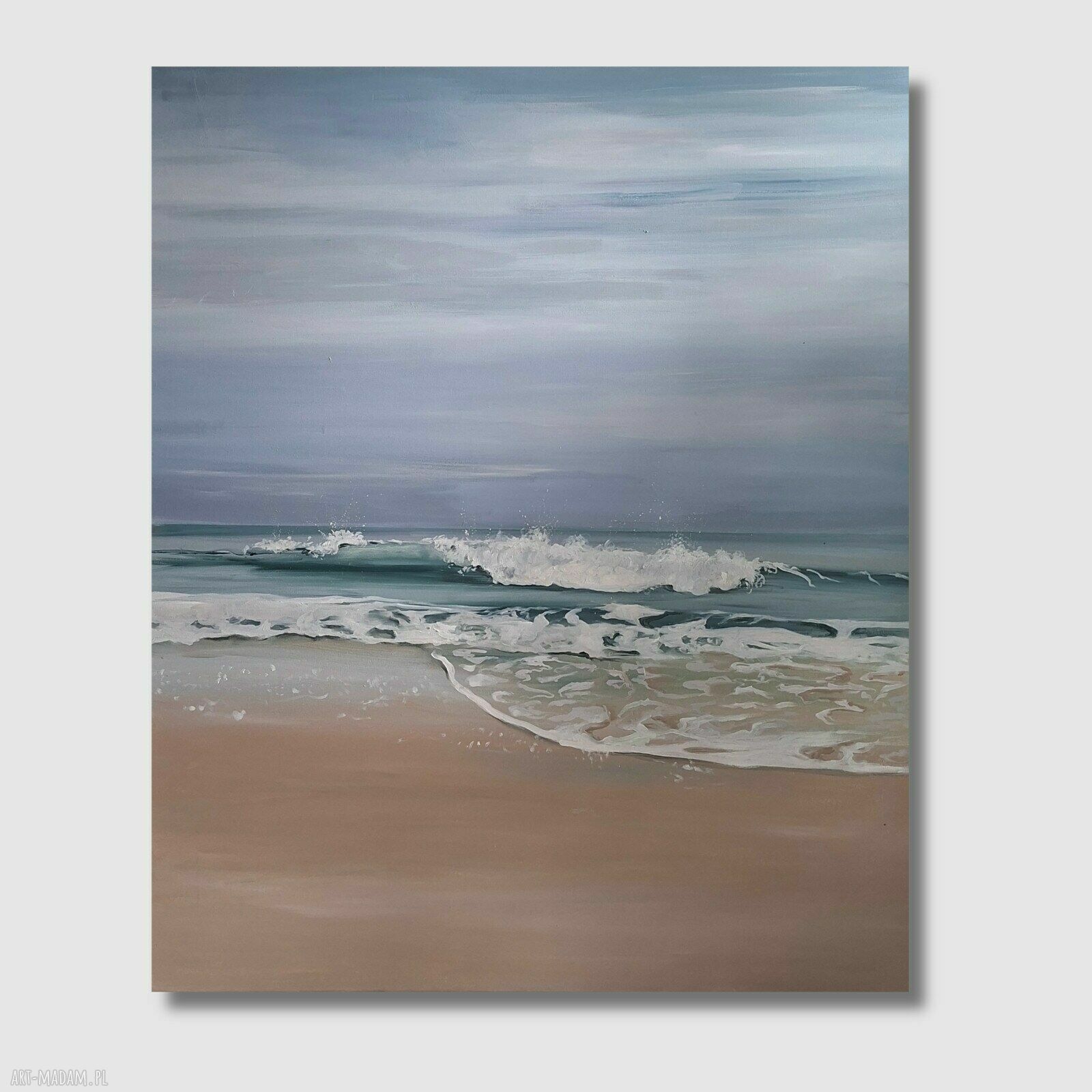 Morze Bałtyckie - obraz olejny 100x120 cm, ręcznie malowany pejzaż morski