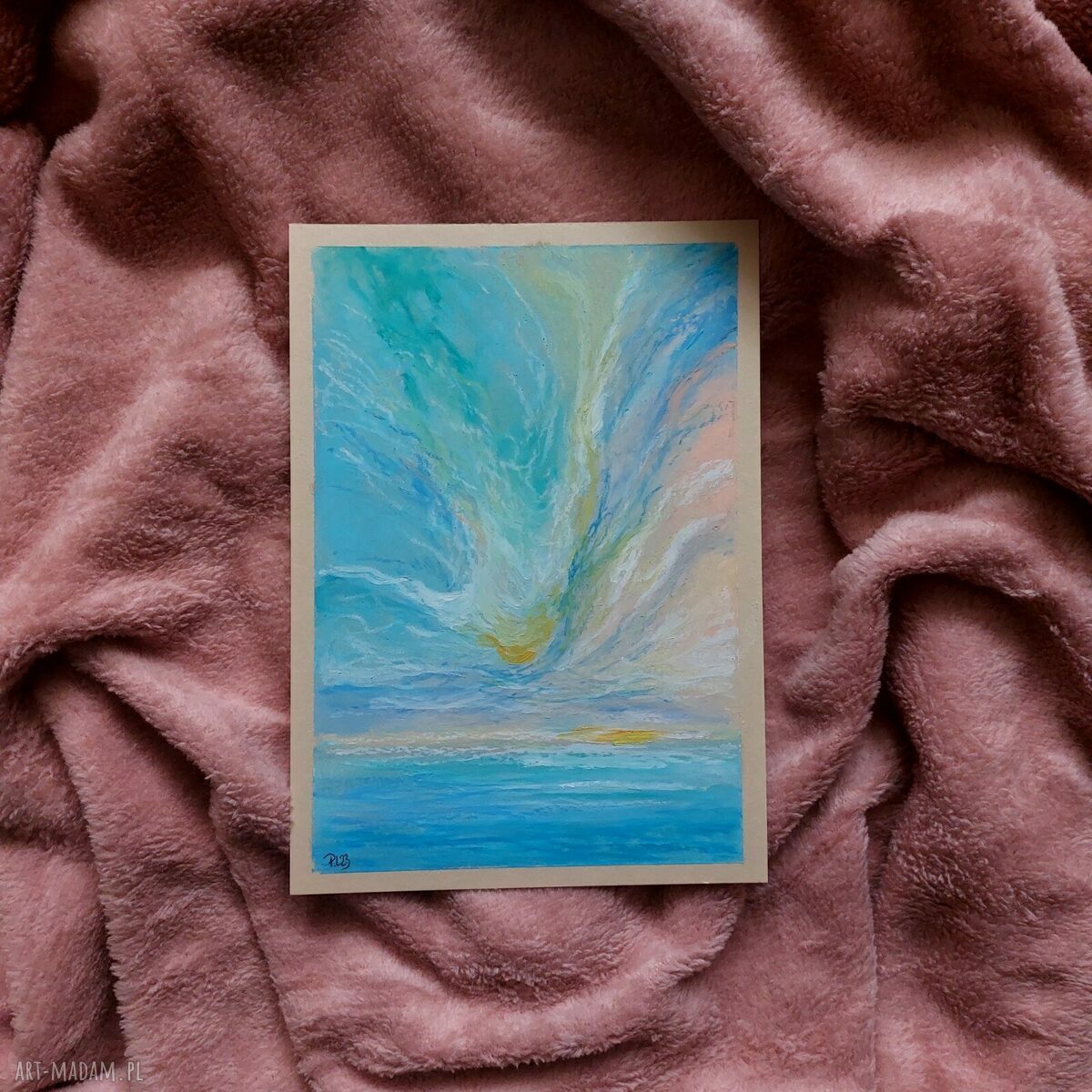 Pejzaż morski w pastelach olejnych - format A5