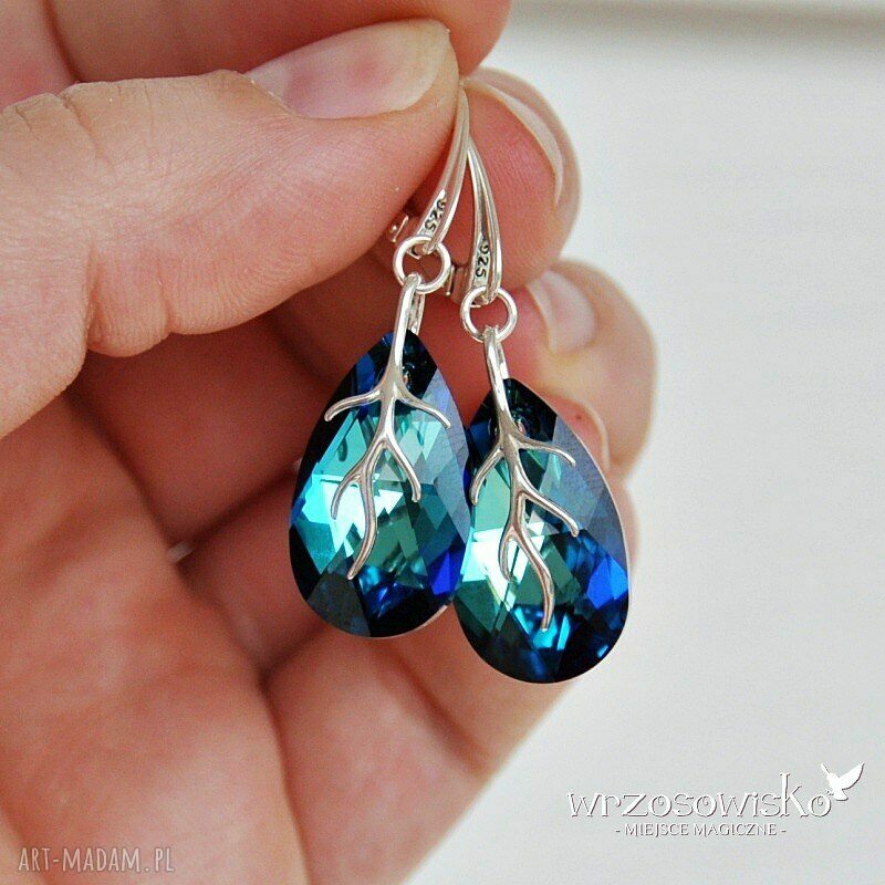 Morskie krople w srebrze HandMade