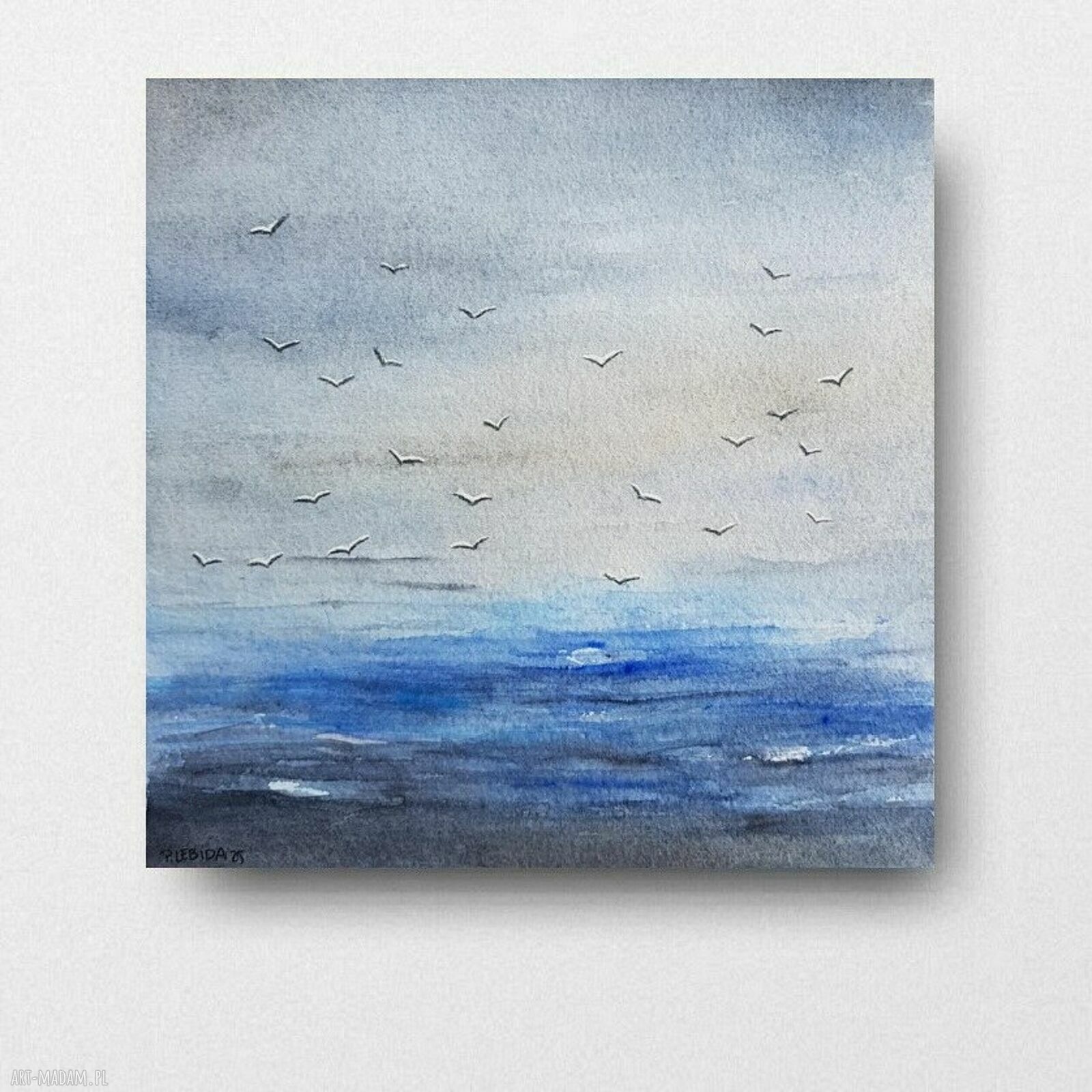 Morze - akwarela 20x20 cm