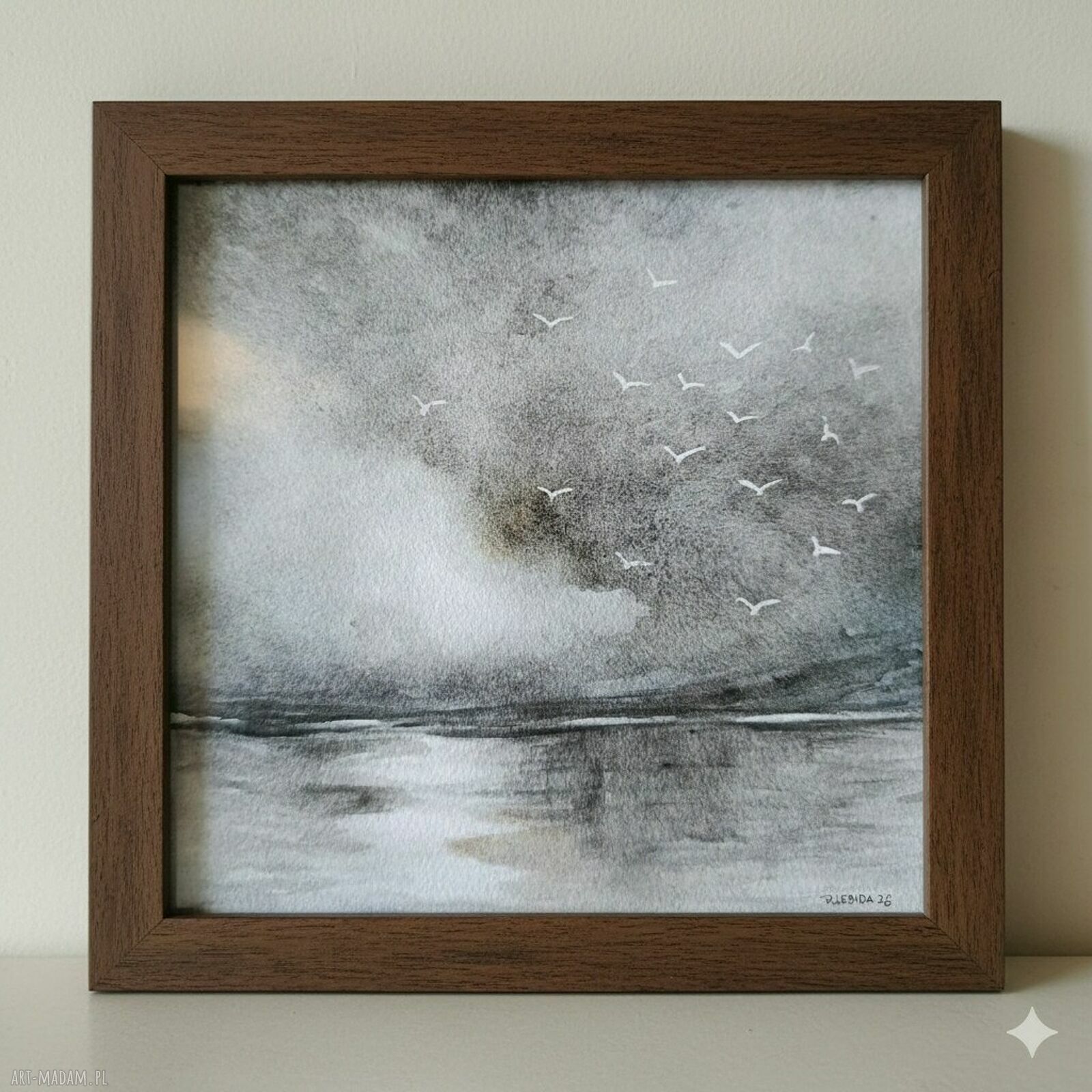 Morze - oryginalna akwarela 20 x 20 cm