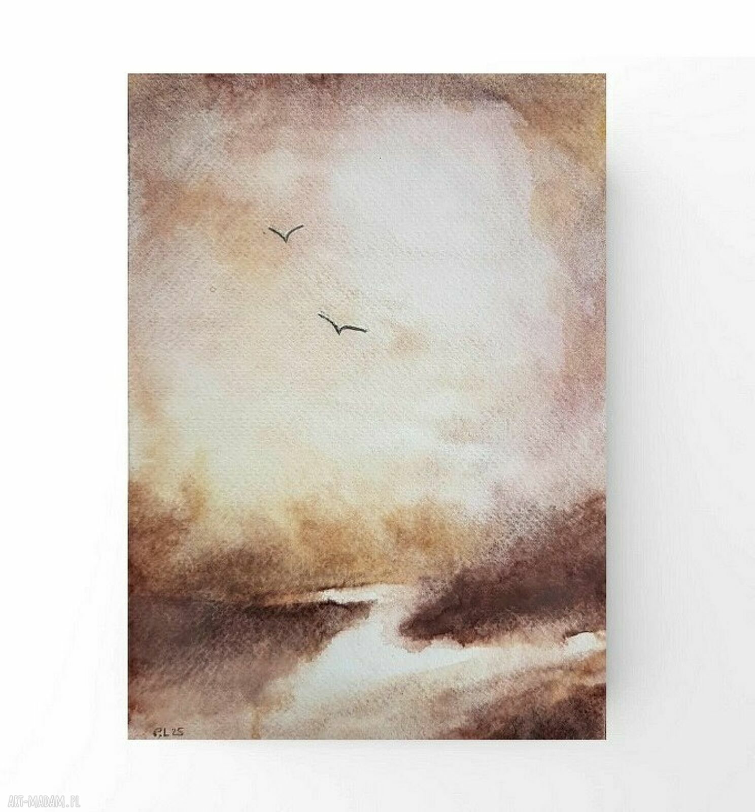 Morze - akwarela 24x18 cm Paulina Lebida oryginalny obraz, bez ramy